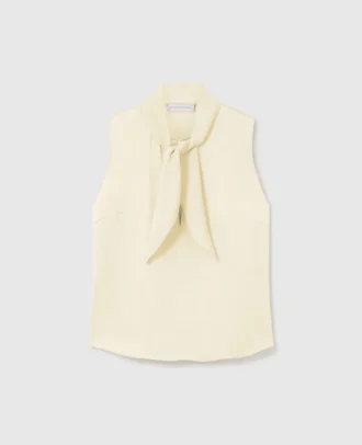 Tie-Neck Sleeveless Satin Top