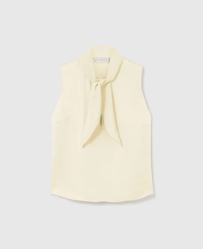 Tie-Neck Sleeveless Satin Top Tie-Neck Sleeveless Satin Top