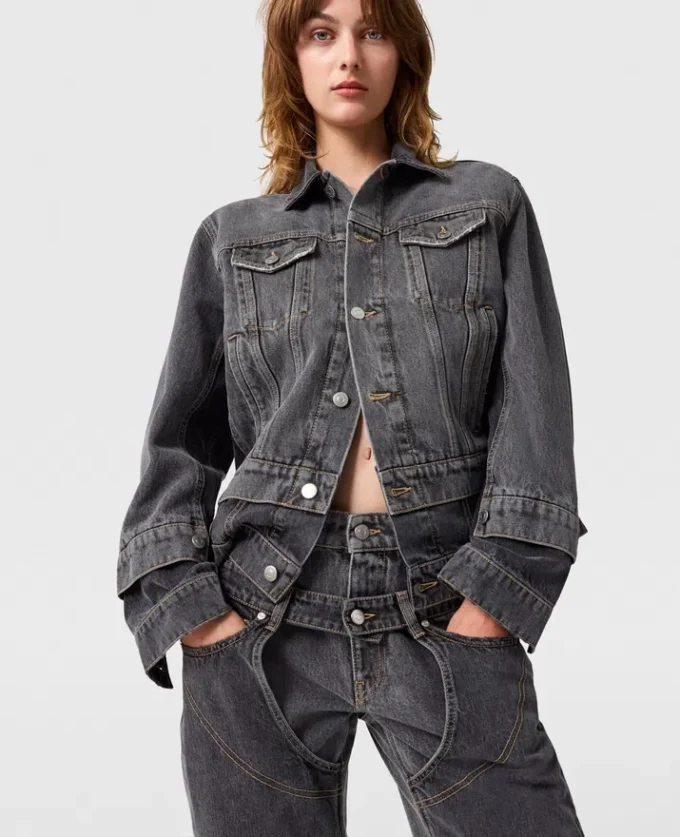 Tonal Paneled Denim Jacket Tonal Paneled Denim Jacket