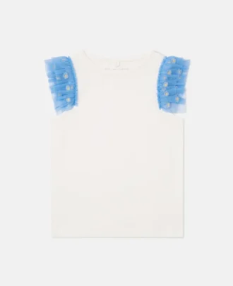 Tulle-Trim Sleeveless Top