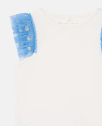 Tulle-Trim Sleeveless Top