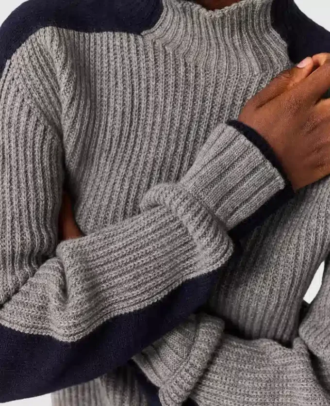 Turtleneck Contrast Panel Jumper Turtleneck Contrast Panel Jumper