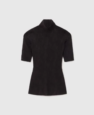 Turtleneck Lace 3/4 Sleeve Top