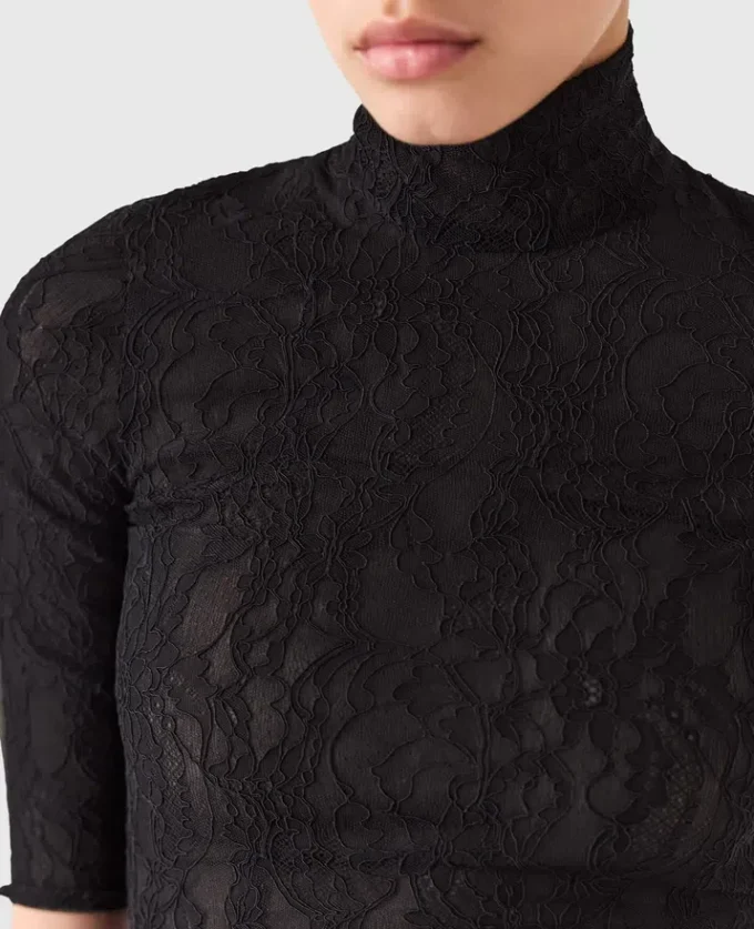 Turtleneck Lace 3/4 Sleeve Top Turtleneck Lace 3/4 Sleeve Top