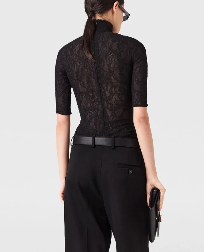 Turtleneck Lace 3/4 Sleeve Top Turtleneck Lace 3/4 Sleeve Top