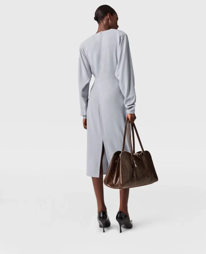 Twist-Front Long-Sleeved Midi Dress Twist-Front Long-Sleeved Midi Dress