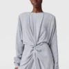 Twist-Front Long-Sleeved Midi Dress Twist-Front Long-Sleeved Midi Dress