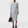 Twist-Front Long-Sleeved Midi Dress Twist-Front Long-Sleeved Midi Dress