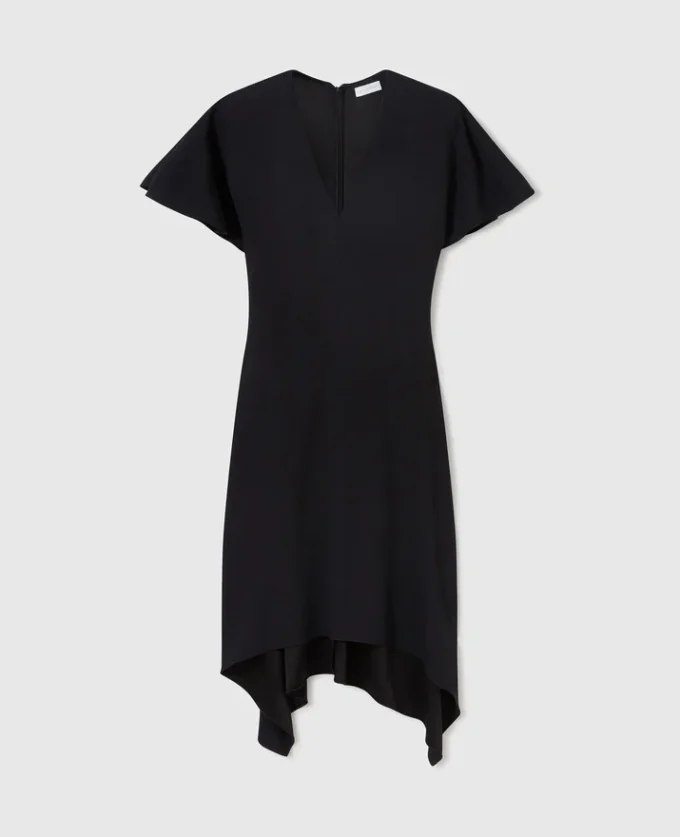 V-Neck Short-Sleeve Satin Midi Dress V-Neck Short-Sleeve Satin Midi Dress