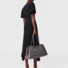 V-Neck Short-Sleeve Satin Midi Dress V-Neck Short-Sleeve Satin Midi Dress