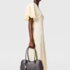 V-Neck Short-Sleeve Satin Midi Dress V-Neck Short-Sleeve Satin Midi Dress