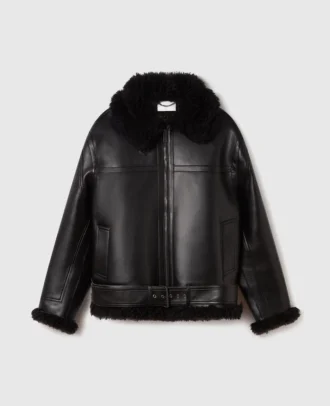 Vegan Shearling Belted Jacket