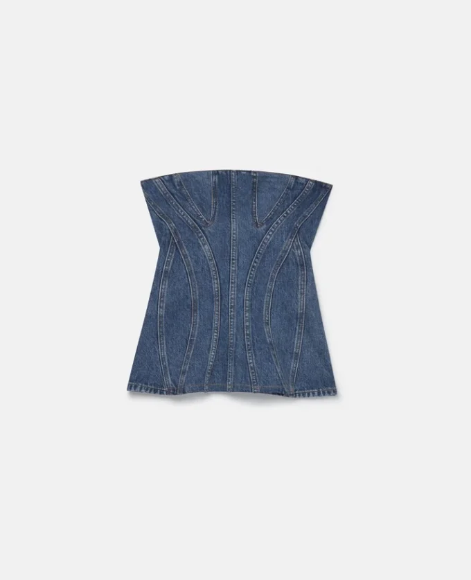 Vintage Wash Denim Bustier Top Vintage Wash Denim Bustier Top