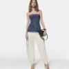 Vintage Wash Denim Bustier Top Vintage Wash Denim Bustier Top