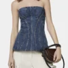 Vintage Wash Denim Bustier Top Vintage Wash Denim Bustier Top