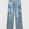 Vintage Wash Denim Cargo Jeans Vintage Wash Denim Cargo Jeans