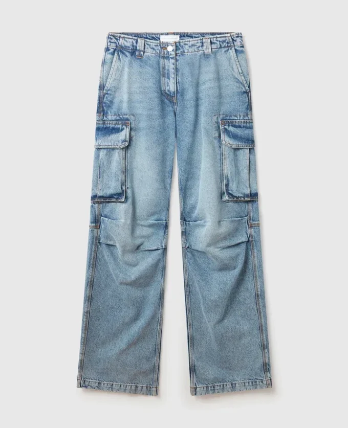 Vintage Wash Denim Cargo Jeans Vintage Wash Denim Cargo Jeans