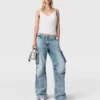 Vintage Wash Denim Cargo Jeans Vintage Wash Denim Cargo Jeans