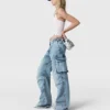 Vintage Wash Denim Cargo Jeans Vintage Wash Denim Cargo Jeans