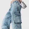 Vintage Wash Denim Cargo Jeans Vintage Wash Denim Cargo Jeans