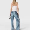Vintage Wash Denim Cargo Jeans Vintage Wash Denim Cargo Jeans