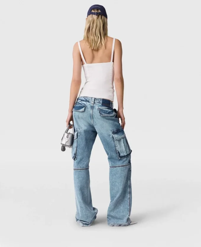 Vintage Wash Denim Cargo Jeans Vintage Wash Denim Cargo Jeans