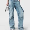 Vintage Wash Denim Cargo Jeans Vintage Wash Denim Cargo Jeans