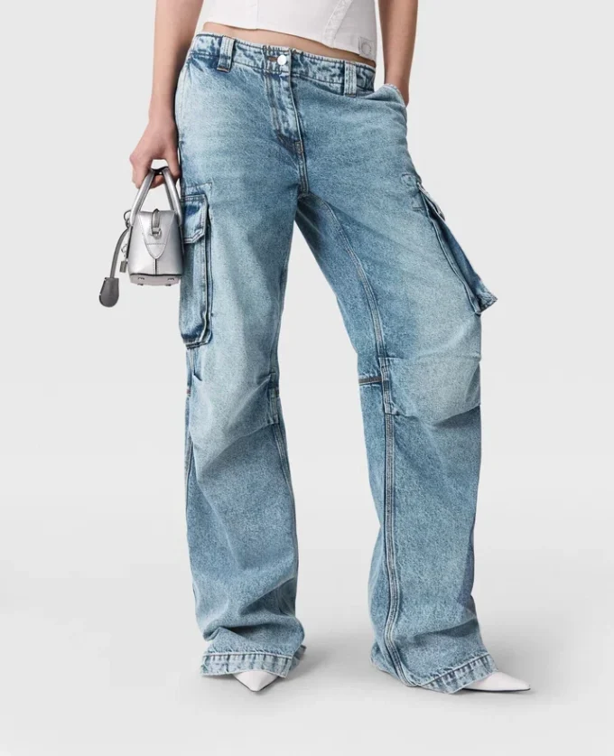 Vintage Wash Denim Cargo Jeans Vintage Wash Denim Cargo Jeans