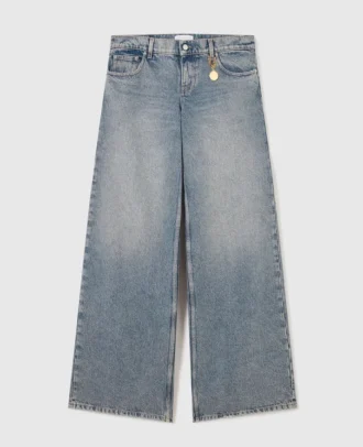 Vintage Wash Wide-Leg Jeans