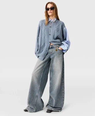 Vintage Wash Wide-Leg Jeans