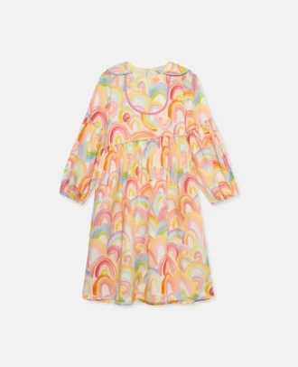 Watercolour Rainbow Print Skater Dress