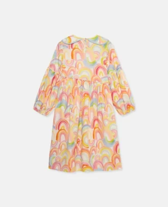 Watercolour Rainbow Print Skater Dress