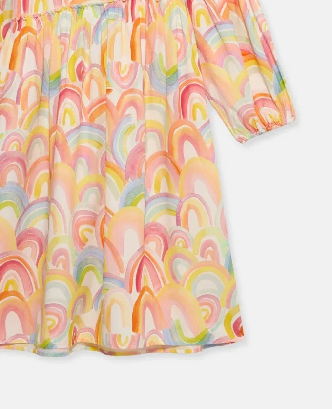 Watercolour Rainbow Print Skater Dress Watercolour Rainbow Print Skater Dress