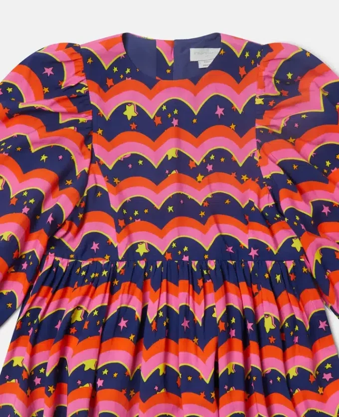 Wavy Print Long-Sleeve Dress Wavy Print Long-Sleeve Dress