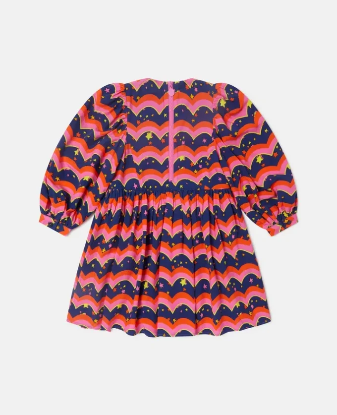 Wavy Print Long-Sleeve Dress Wavy Print Long-Sleeve Dress