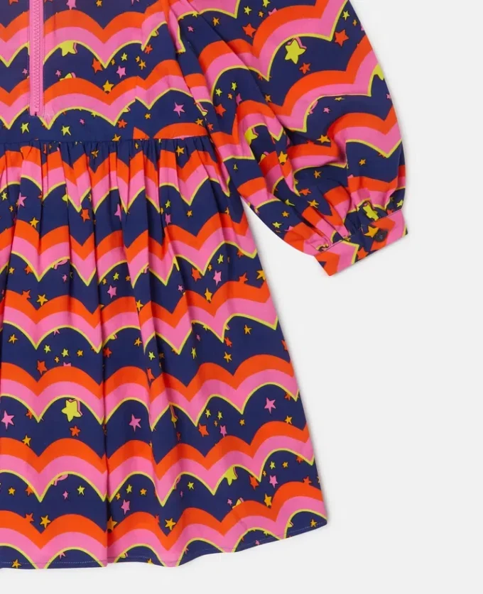 Wavy Print Long-Sleeve Dress Wavy Print Long-Sleeve Dress