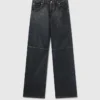 Waxed-Finish Straight-Leg Denim Jeans Waxed-Finish Straight-Leg Denim Jeans