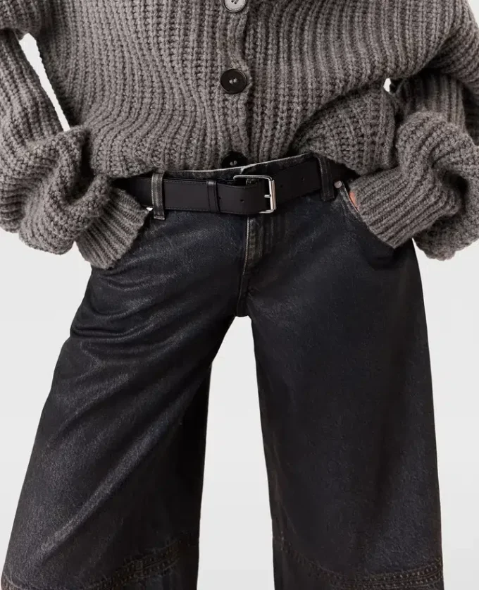 Waxed-Finish Straight-Leg Denim Jeans Waxed-Finish Straight-Leg Denim Jeans