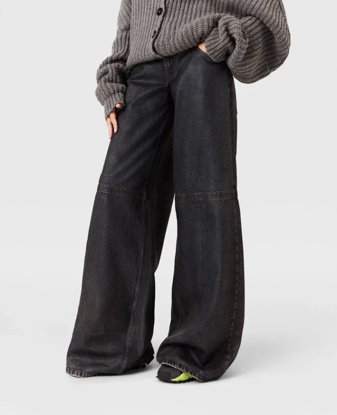 Waxed-Finish Straight-Leg Denim Jeans Waxed-Finish Straight-Leg Denim Jeans