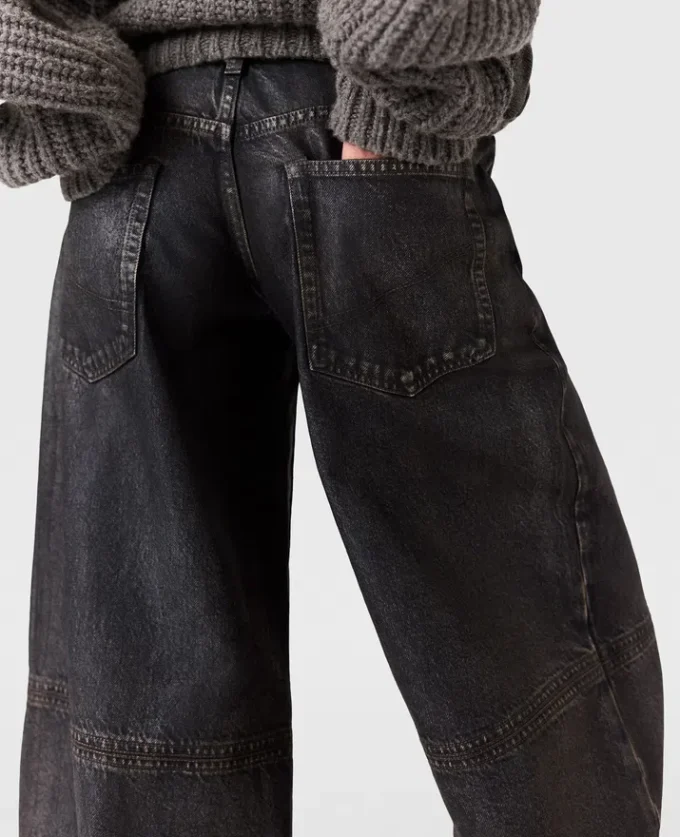 Waxed-Finish Straight-Leg Denim Jeans Waxed-Finish Straight-Leg Denim Jeans