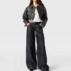 Aged Paneled Cropped Denim Jacket Aged Paneled Cropped Denim Jacket