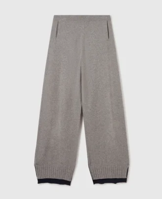 Wide-Leg Contrast Panel Trousers