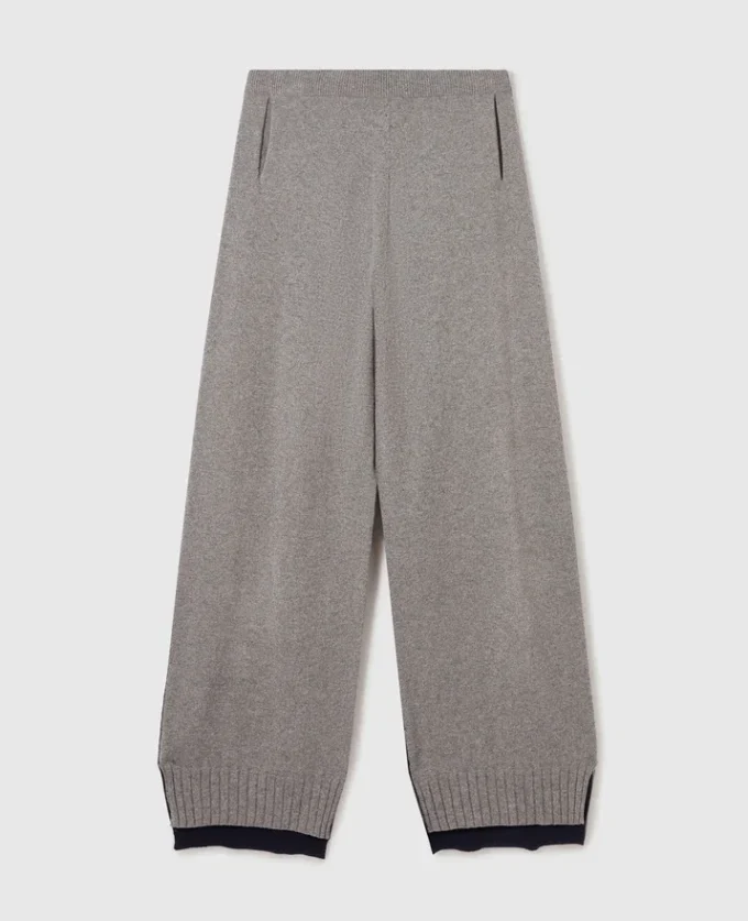 Wide-Leg Contrast Panel Trousers Wide-Leg Contrast Panel Trousers