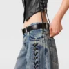 Wide-Leg Lace-Up Denim Jeans Wide-Leg Lace-Up Denim Jeans