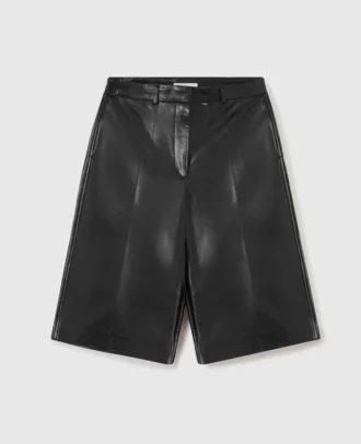 Wide-Leg Vegan Bermuda Shorts Wide-Leg Vegan Bermuda Shorts