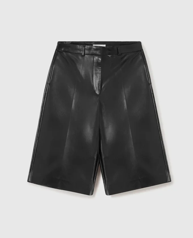 Wide-Leg Vegan Bermuda Shorts Wide-Leg Vegan Bermuda Shorts