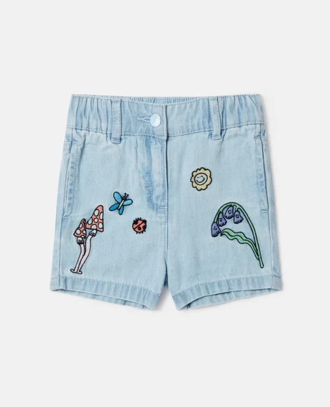 Woodland Friends Elasticated Denim Shorts