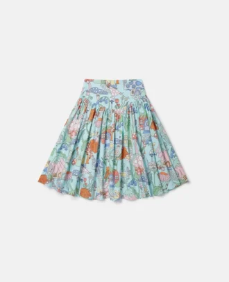 Woodland Print Pleated Skirt