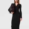 Zipper-Neck Ribbed Knit Midi Dress Zipper-Neck Ribbed Knit Midi Dress