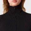 Zipper-Neck Ribbed Knit Midi Dress Zipper-Neck Ribbed Knit Midi Dress